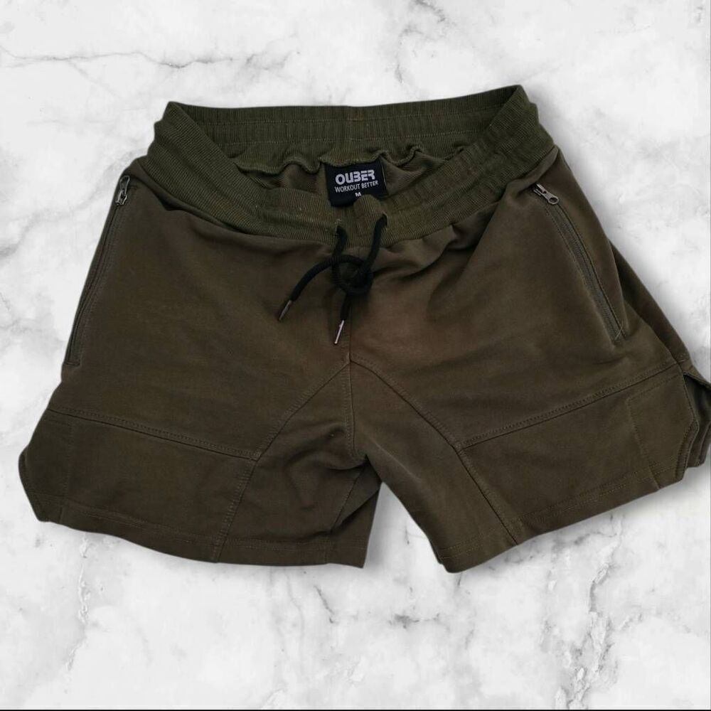 Ouber Mens Workout Better Olive Green Shorts Size Medium